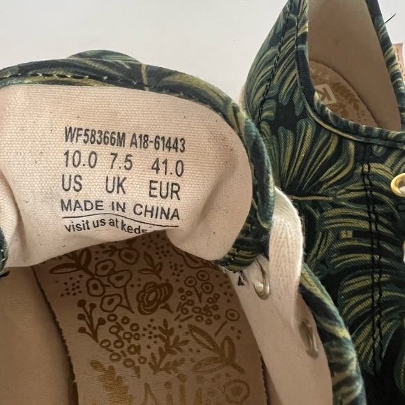 Keds Women's Green Leaf Print Sneakers - Picture 10 of 10